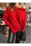 Women's Ecru Asymmetrical-Cut Sweater - 4