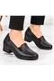 74 Block Heel Natural Leather Fully Anatomical Women's Shoes