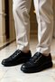 Men's Daily Leather-Look Athletic Sneakers with Elastic Straps, Thick Soles, Comfortable and Relaxed - 2