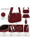 Suede Leather Women's Shoulder Bag and Crossbody Bag with Double Zippers, 16x24 cm - 2