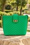 Sidney Women's Quilted Hand and Shoulder Bag—Green - 2