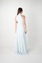 Chiffon Fabric Halter Neck Dress with Flounce Detail - Baby Blue - 5