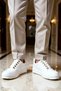 Men's Lace-Up Leather Casual Classic Sneakers with Orthopedic Sole, Non-Slip Sole, and Lined for Comfort - 4