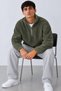 Men's Oversized Khaki Fleece with Half-Zip and Long Sleeves - 4