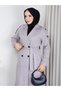 Suede Fabric Basic Button-Front Trench Coat - 6