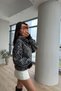 Women's Black Shawl-Patterned Scarf-Style Knit Sweater - 3
