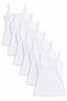 Women's 6-Pack White Spaghetti-Strap Tank Tops, 94% cotton, 6% spandex