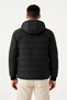 Men's Puffer Jacket with Hooded Zippers, Water Repellent, Quilted Lining, Fabric Pockets, Winter Comfortable Fit - Black - 3