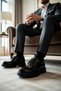 Men's Lace-Up Patent Leather Casual Classic Derby Shoes with Thick Soles, Lined, Non-Slip Outsoles, and Comfortable Fit - 3