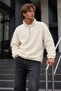 Men's Zip-Up Mock Neck Fleece Sweatshirt