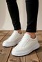 Men's Lace-Up Leather Casual Sneakers with Thick Platform Soles, Orthopedic Support, and Supportive Insole