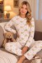 Cotton Soft Touch Interlock Patterned Fabric Round-Neck Long-Sleeve Pajama Set