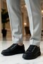 Men's Daily Leather-Look Athletic Sneakers with Elastic Straps, Thick Soles, Comfortable and Relaxed - 4