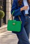 Sidney Women's Quilted Hand and Shoulder Bag—Green - 6