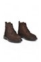 Coffee-Colored Nubuck Lace-Up Zip-Up Genuine Leather Men's Classic Boots 600542 - 4