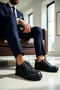 Men's Lace-Up Leather-Look Casual Shoes with Non-Slip Sole and Orthopedic Insole - 3