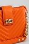 Sidney Women's Quilted Hand and Shoulder Bag—Orange - 4