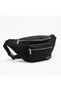 Black Unisex Crisscross Straps Crossbody Bag for Everyday Use with Zipper, 30x13 cm GEN01