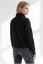Women's Black Sweatshirt with Button Accents and Zip Detail SWT-19000828 - 2