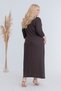 Women's Coffee-Printed, Tie-Detail, Plus-Size, Stretchy Maxi Dress - 6