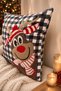 Punch-Embroidered New Year's Cushion Cover - 43 x 43 cm - Rudy Christmas - PNK001