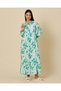 Women Blue Floral Print Nightgown