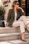 4S WOMEN Women's Double-Breasted Oversized Suede Jacket - 7