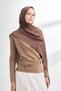 LIORA PATTERNED FLOŞ COTTON SCARF - COFFEE - 3