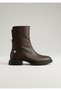 D26Kb-8460 Genuine Leather Boots with Rubber Back Detail and Zipper for Women - 2