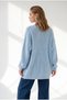 Women's Baby Blue Crew Neck Zigzag Patterned Oversized Knit Sweater KZK-19001205 - 2