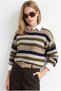 Women's Camel Khaki Pastel-Colored Knit Sweater KZK-19001203
