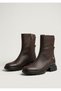 D26Kb-8460 Genuine Leather Boots with Rubber Back Detail and Zipper for Women - 3