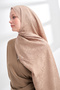 LIORA PATTERNED FLOOR-LENGTH COTTON SCARF - CAMEL HAIR - 3