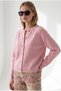 Women's Sugar Pink Crew Neck Button-Front Knit Cardigan HRK-19000528 - 4