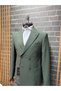 Classics Men's Slim Fit 6-Drop Pointed-Collar Double-Breasted Suit with Pockets and Polka Dots - 2