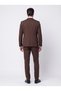 Dark Brown Regular-Fit 6-Drop Pointed-Collar Men’s Vest Set Suit - 3