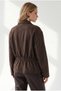 Women's Brown Mock Neck Suede Jacket with Belt Detail and Lining CKT-19000546 - 2