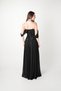 Top Beaded Embroidery Lower Chiffon Design Evening Dress - Black - 5