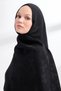 MAREN PATTERNED FLOSS VISCOSE SCARF - BLACK - 2