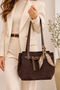 Lucca 100% Genuine Italian Leather Women's Suede Shoulder Bag – Stylish Clutch Bag with Scarf Detail and Buckle Detail - 4