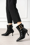 Women's Pointed Toe Buckled Heeled Boots – Stylish and Modern Design - 2