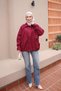 Plum Oversized Gabardine Jacket with Zipper - 2