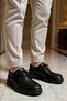 Men's Lace-Up Leather Casual Sneakers with Non-Slip Sole—Comfortable, Relaxed, Modern, Seasonal - 4