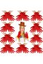 Red Stretch Fabric 23 April, 29 October, 19 May Marching Band Gloves, 10 Pairs (20 Pieces) (5496)