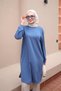 Blue Crew Neck Modal Tunic - 4
