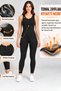 Women's Trend Thermal Black Slimming Jumpsuit 4843
