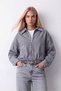 Women's Belt Detail Denim Jacket – Denim Jacket with Oversized Zippers Navy Blue - 2