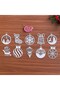 Set of 10 Red and White String Mixed-Design Wooden Christmas Tree Ornaments (5496)