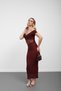 Lined lace dress with burgundy knot detail - 4