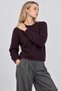 Contrast-Striped Knit Sweater LCV0012 PLUM - 2